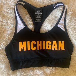 PINK University of Michigan Sport Bra NWOT 💙💛